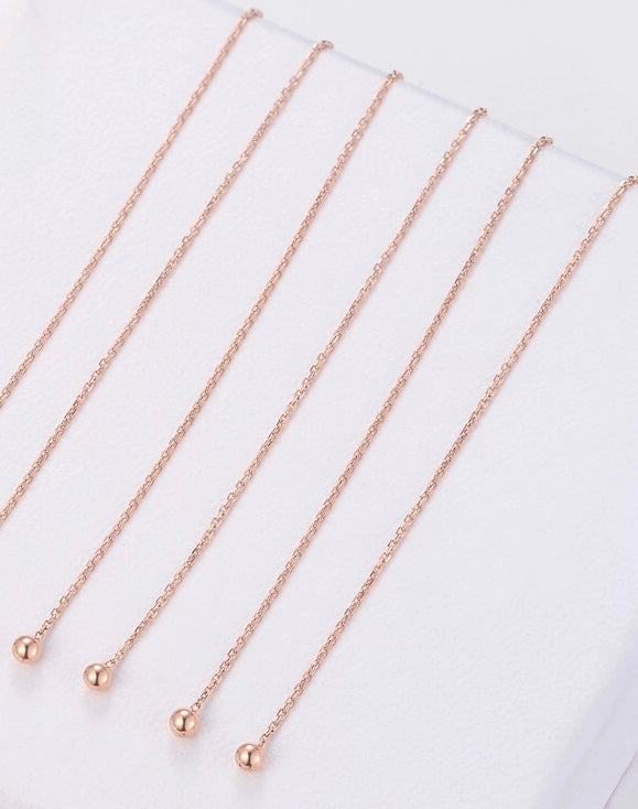 Drop Dome Chain Earrings