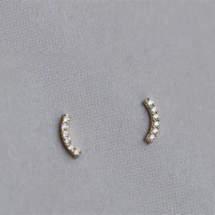 Mini Curve Arc Stud Earrings