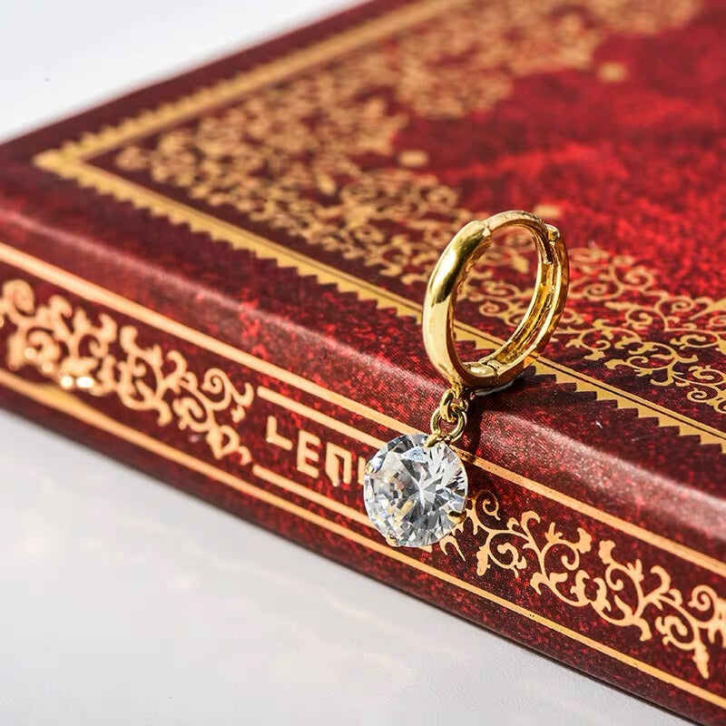 Diamond Disc Huggie Hoops