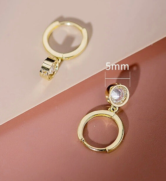 Samurai Sun Jewel Huggie Hoops