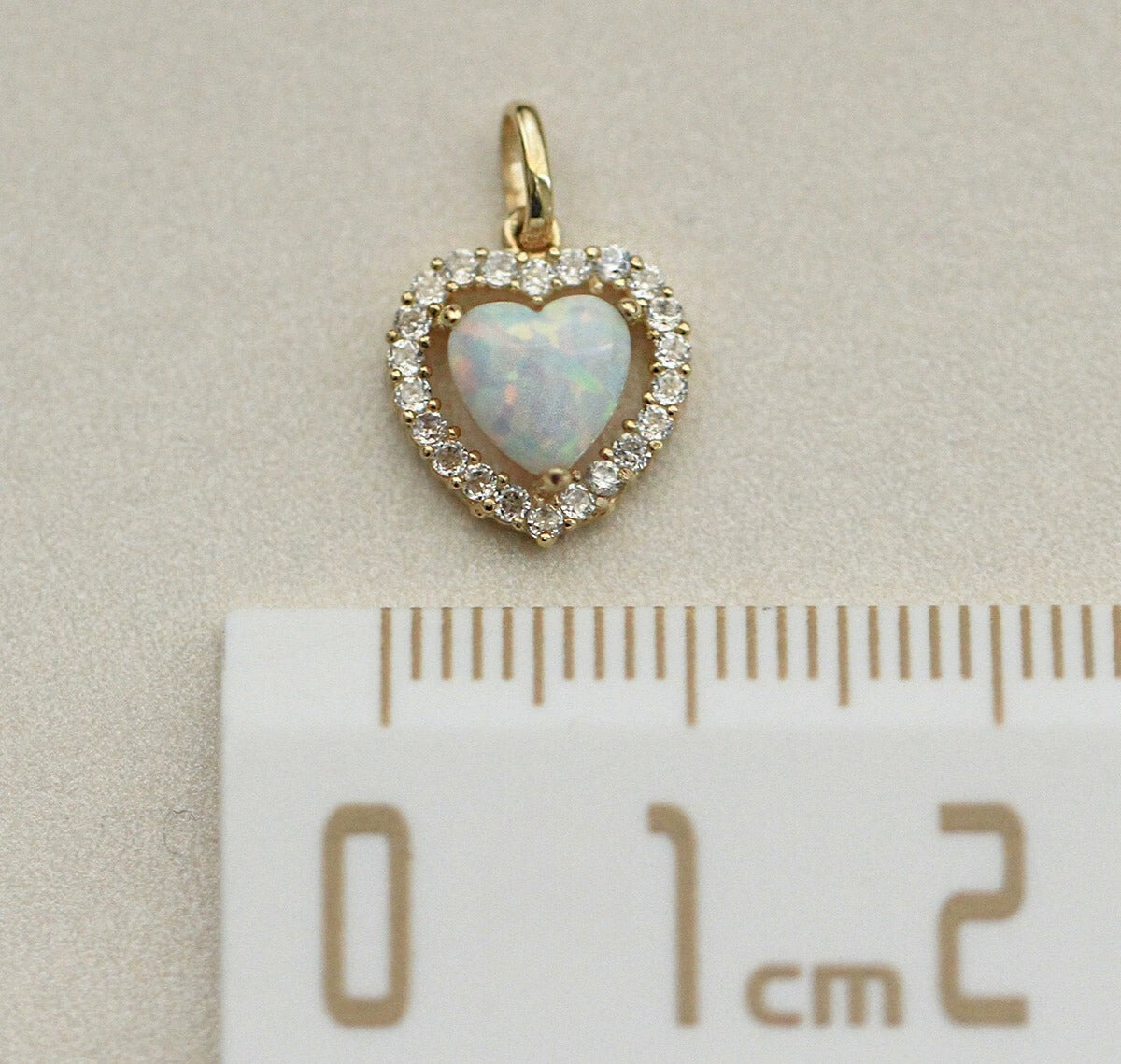 Opal Heart Stone Charm Pendant