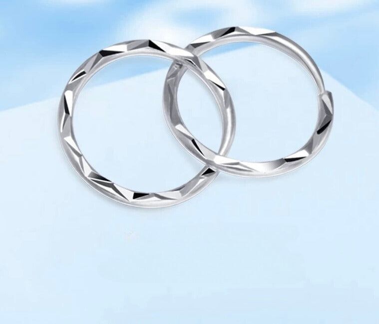 Triangle Cut Pattern Hoop Earrings