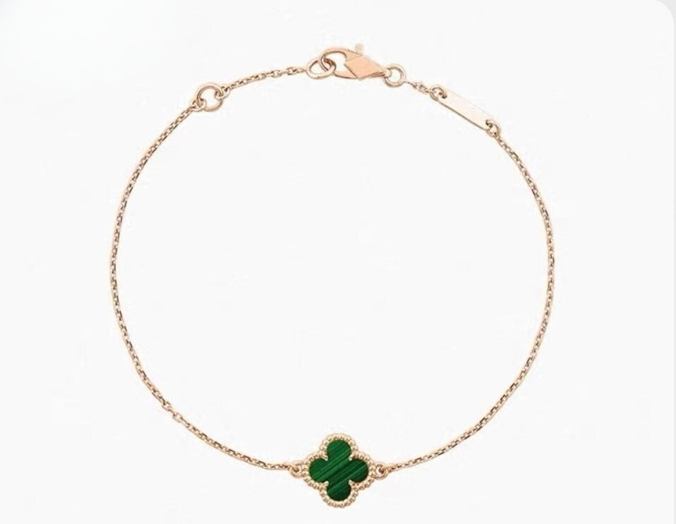 Beaded Agate Clover Bracelet