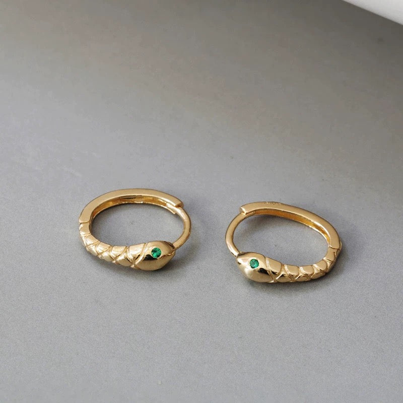 Snake Head Hoop Earrings