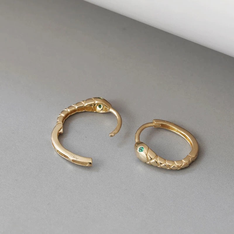 Snake Head Hoop Earrings