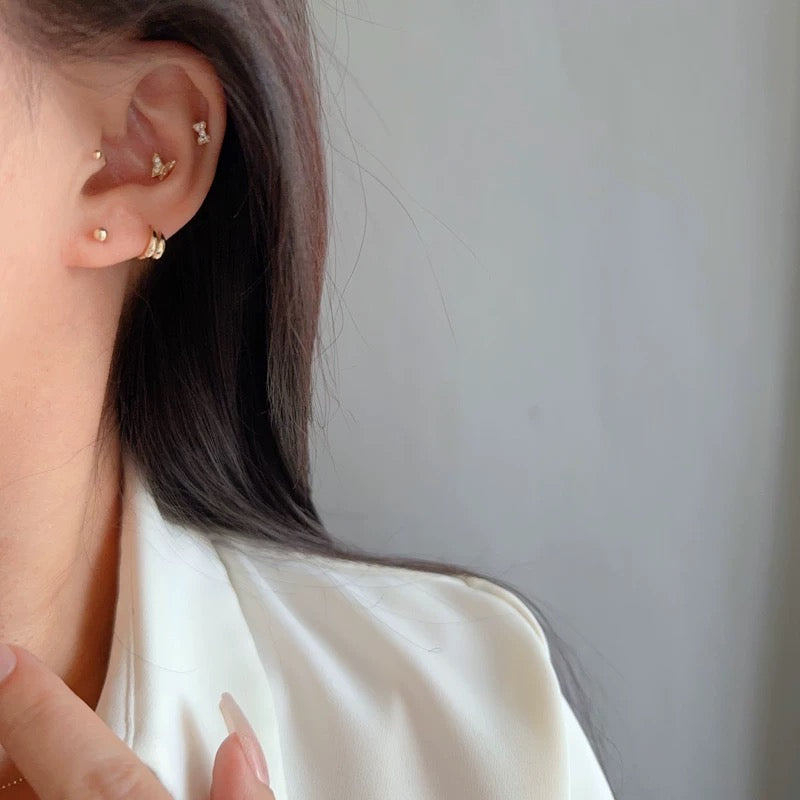 Double Teardrop Huggie Hoops