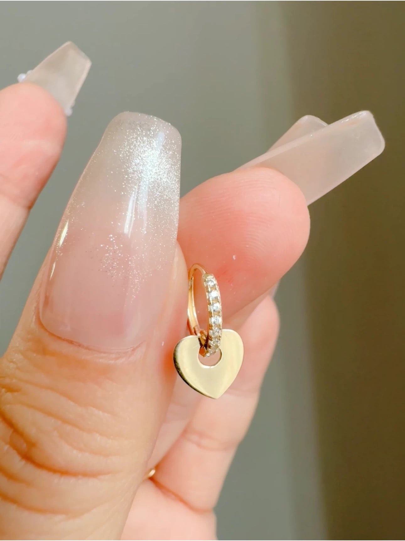Heart Plate Bling Hoop Earrings