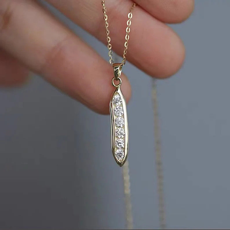 Pea Pod Charm Necklace