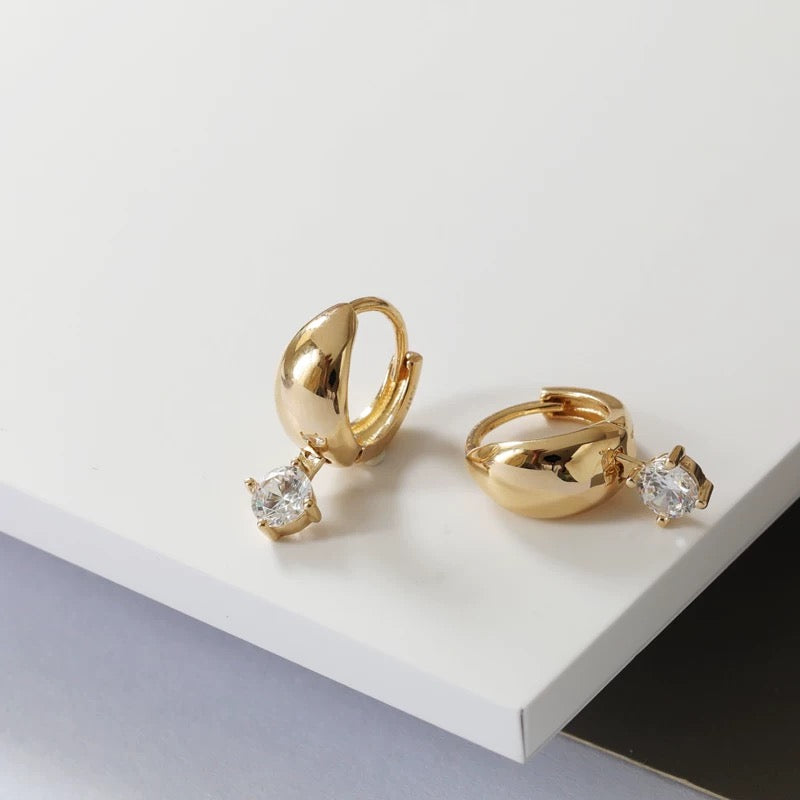 Cuff Curl Drop Huggie Hoops