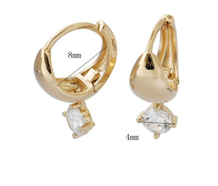 Cuff Curl Drop Huggie Hoops
