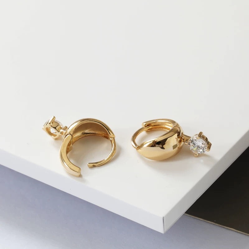 Cuff Curl Drop Huggie Hoops