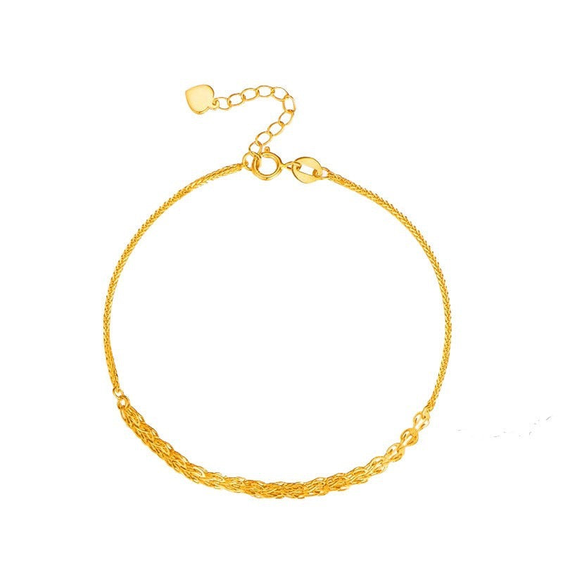 Heart Plaited Chain Bracelet