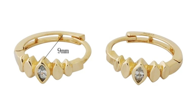Gem Petal Fence Huggie Hoops