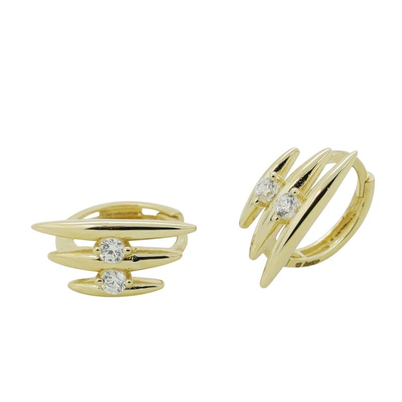 Beam Arrow Huggie Hoops