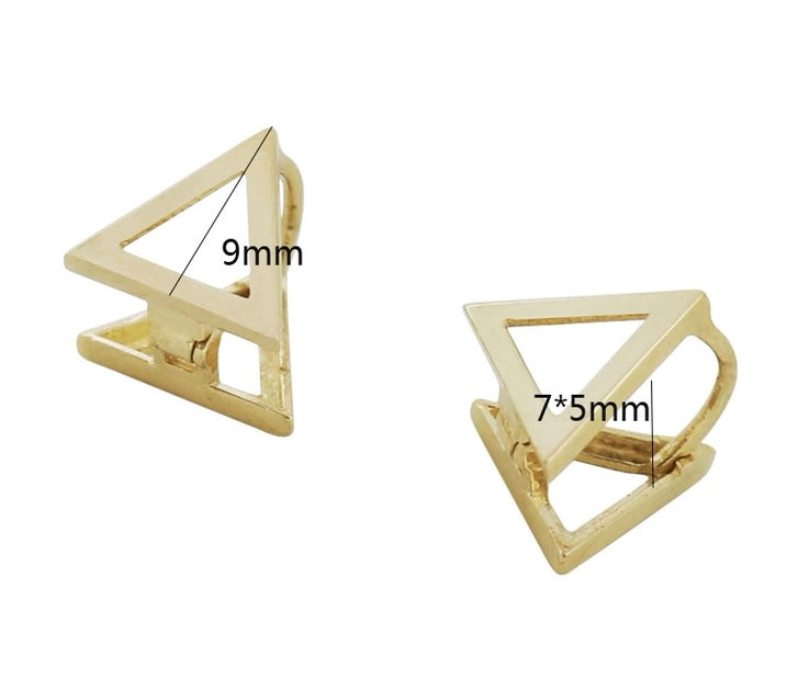 Pyramid Fold Huggie Hoops