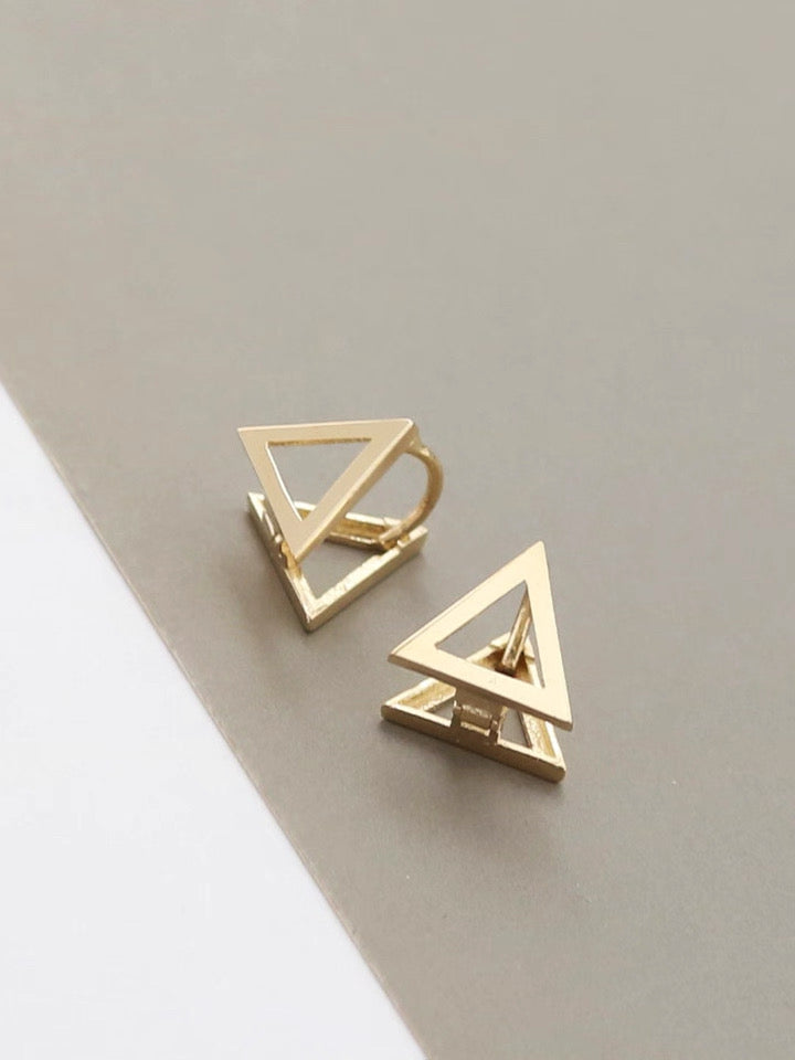 Pyramid Fold Huggie Hoops