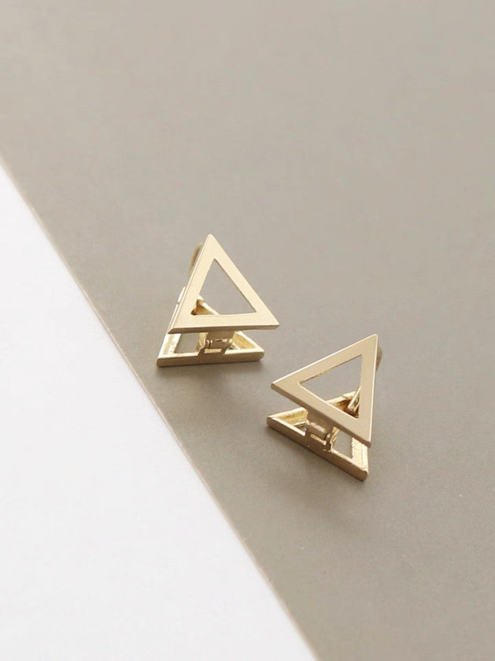 Pyramid Fold Huggie Hoops