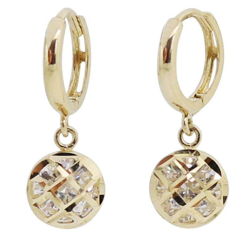 Hanging Pineapple Discs Hoop Earrings