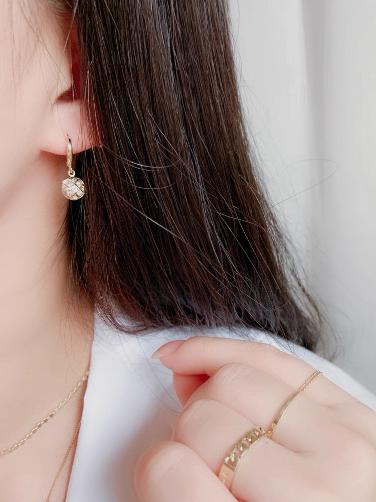 Hanging Pineapple Discs Hoop Earrings