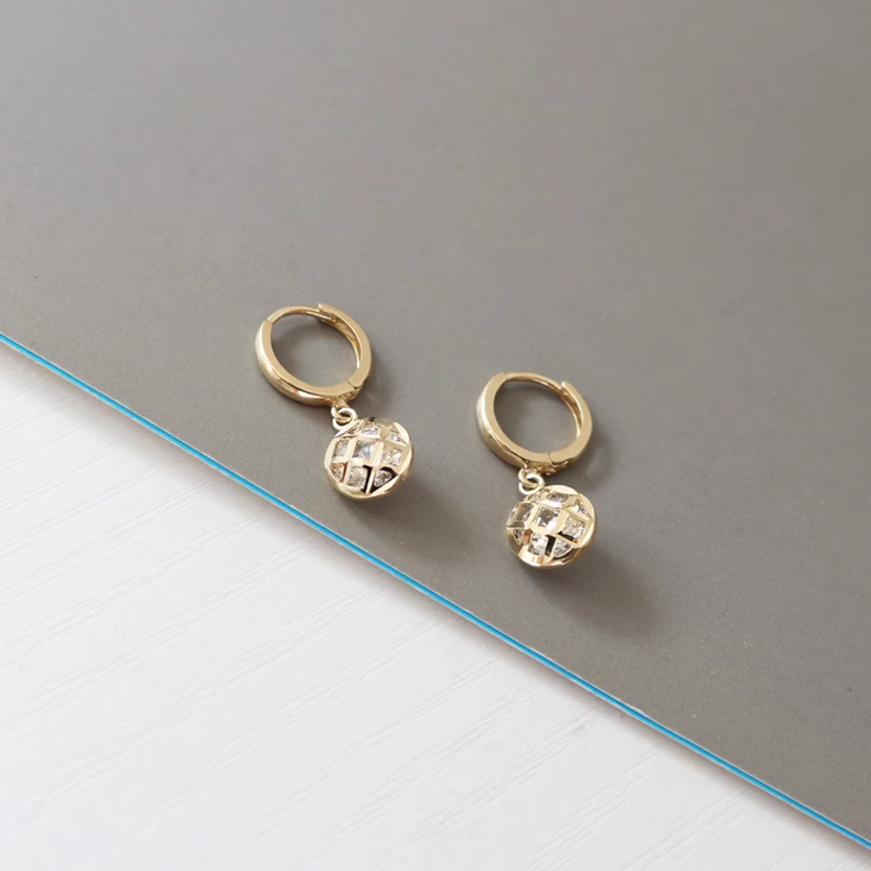 Hanging Pineapple Discs Hoop Earrings