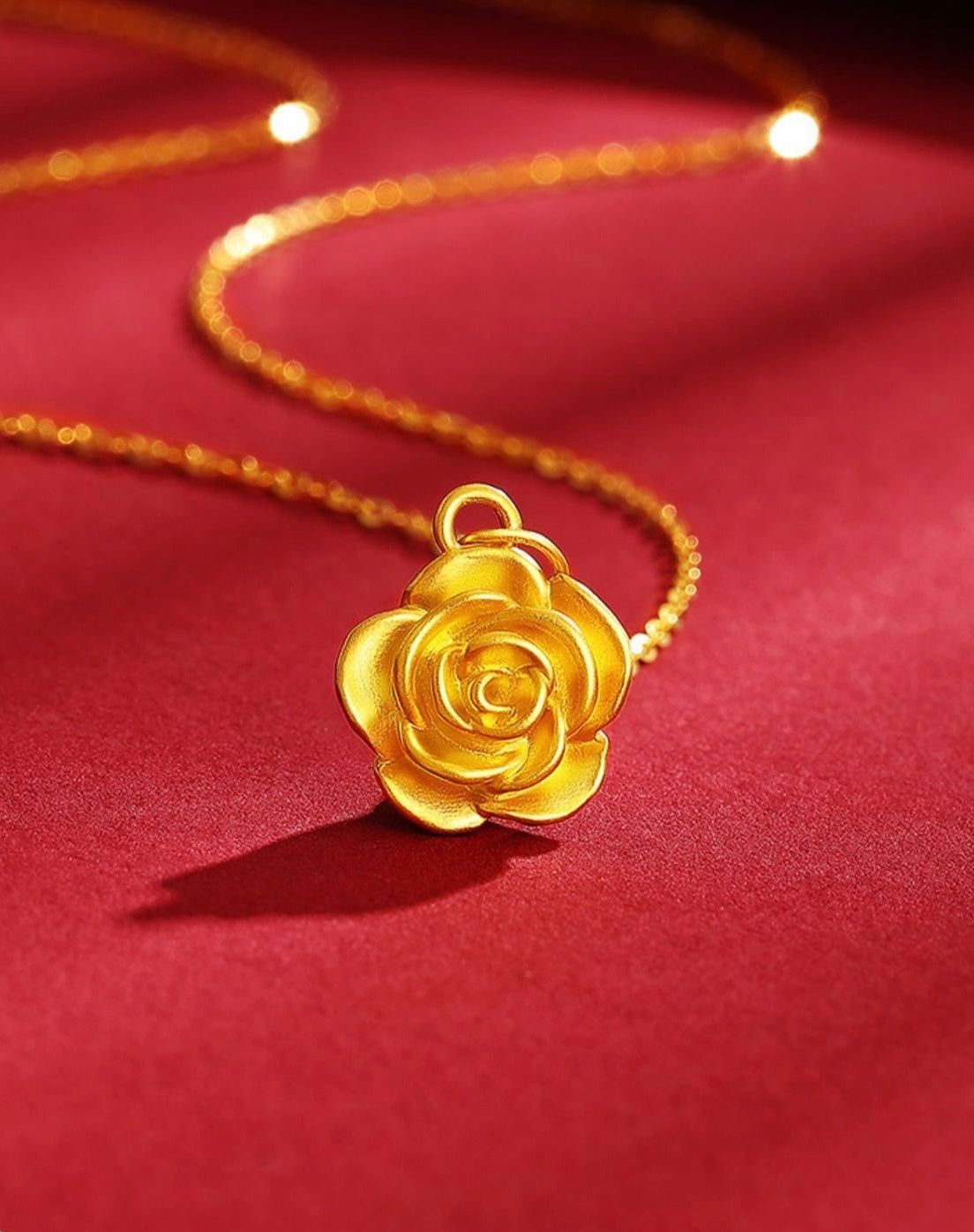 Belle Rose Bud Charm Necklace