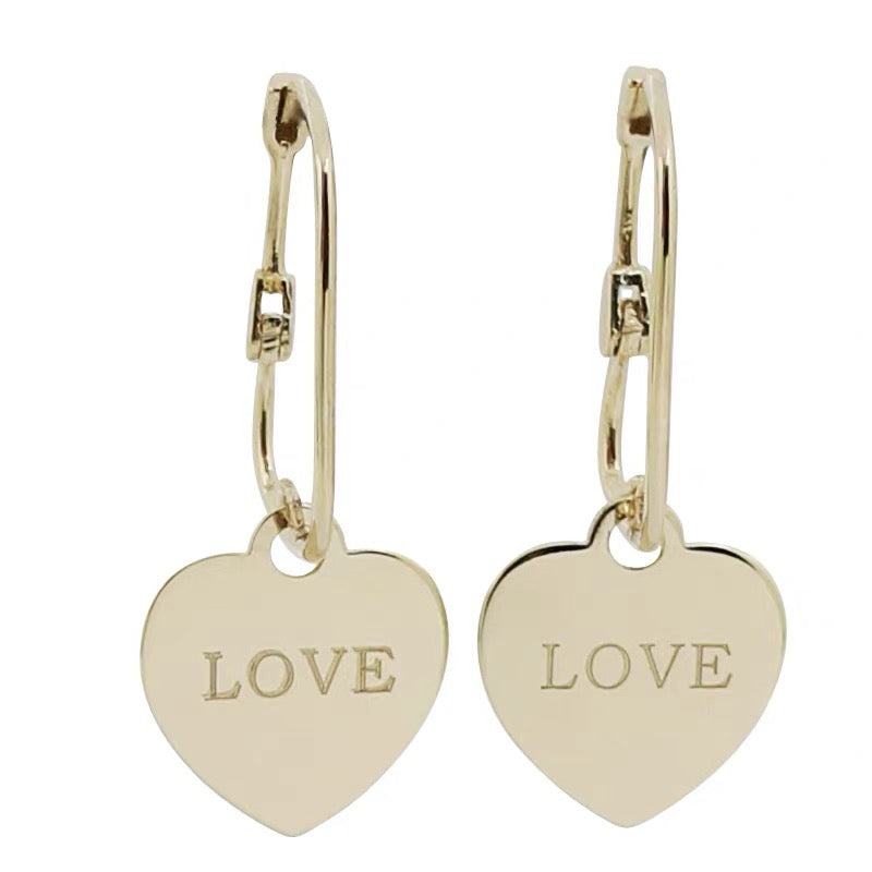 Large Heart Plate Buckle Earrings
