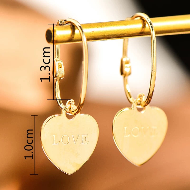 Large Heart Plate Buckle Earrings