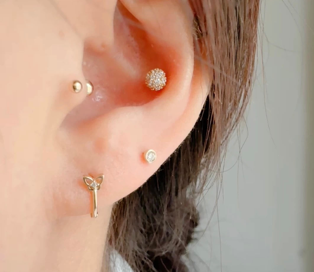 Butterfly Motif Huggie Hoops