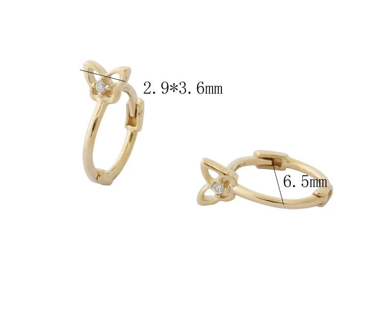 Butterfly Motif Huggie Hoops