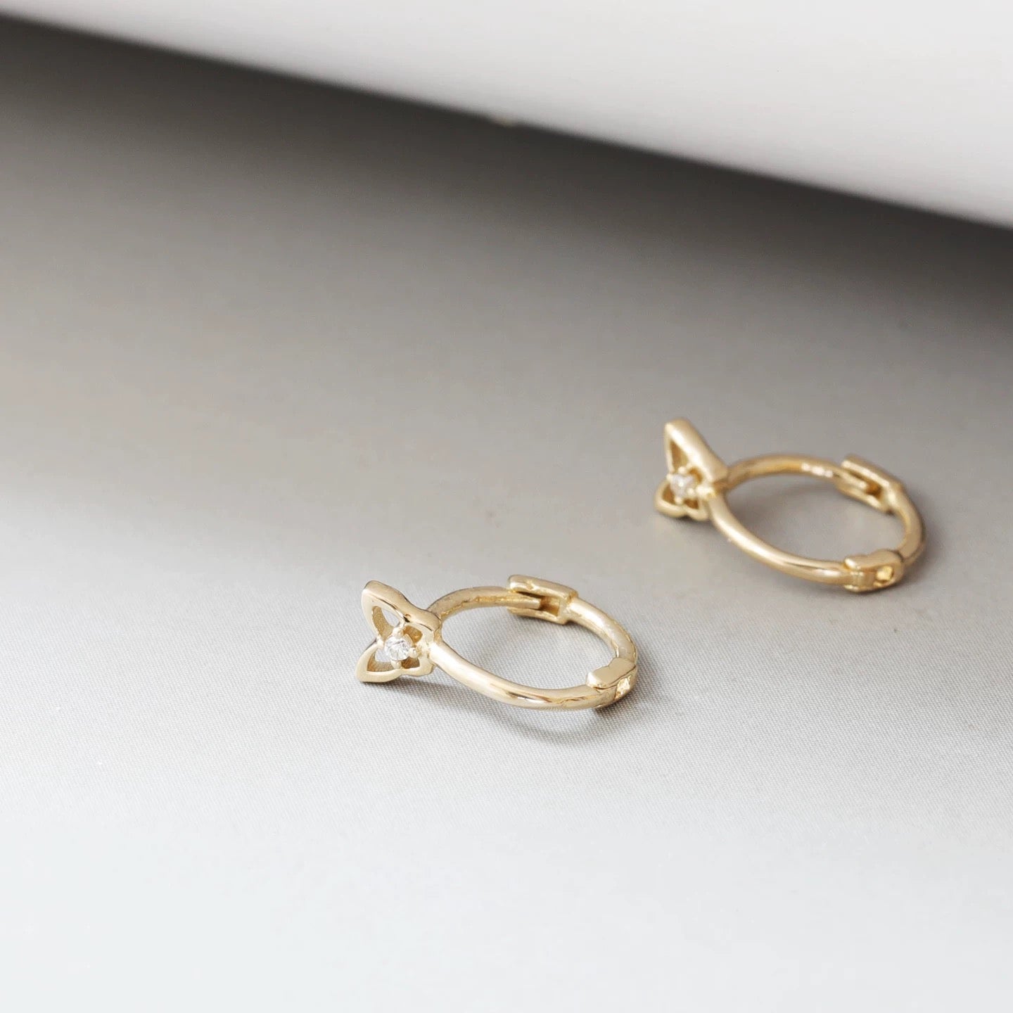 Butterfly Motif Huggie Hoops