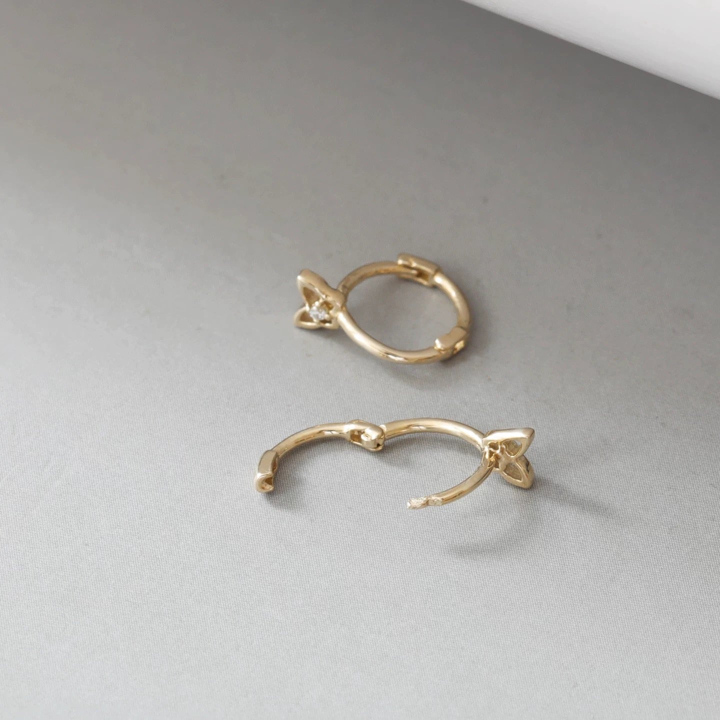 Butterfly Motif Huggie Hoops