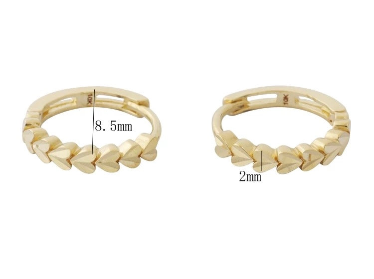 Flutter Hearts Huggie Hoops