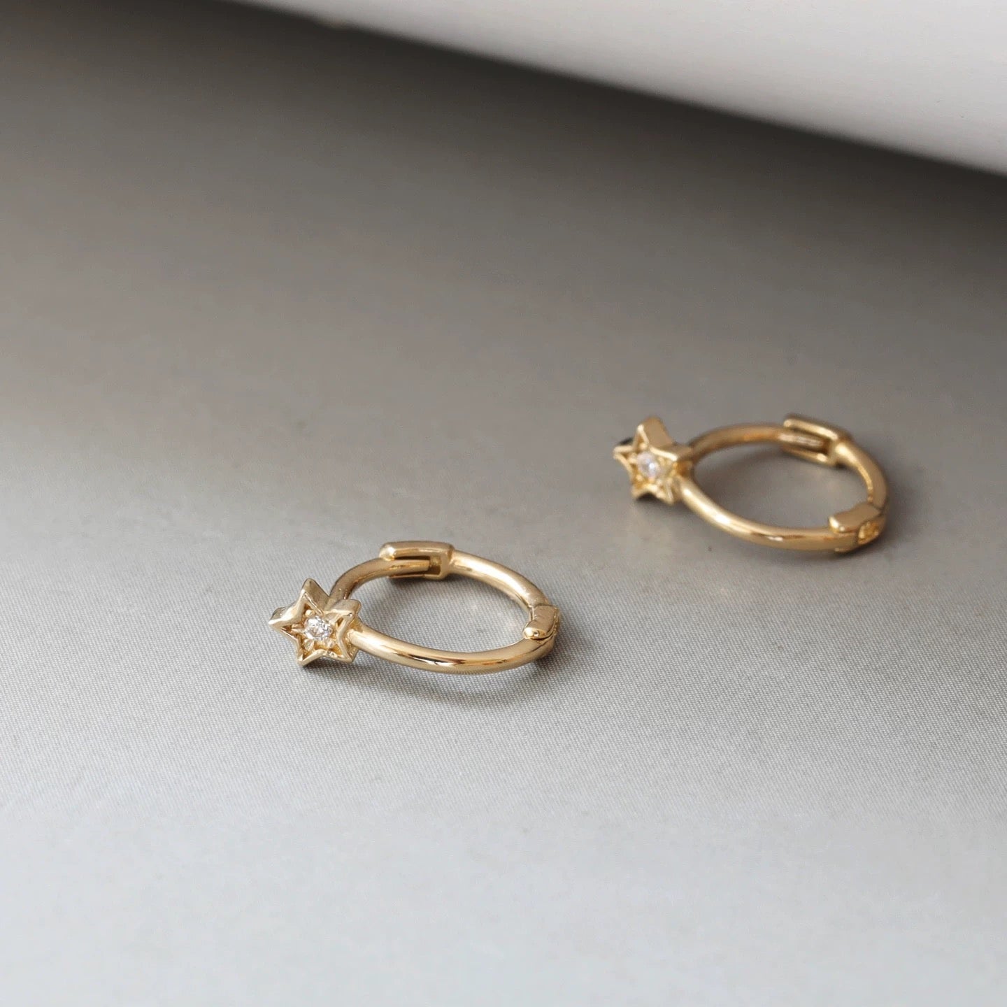 Star Motif Huggie Hoops