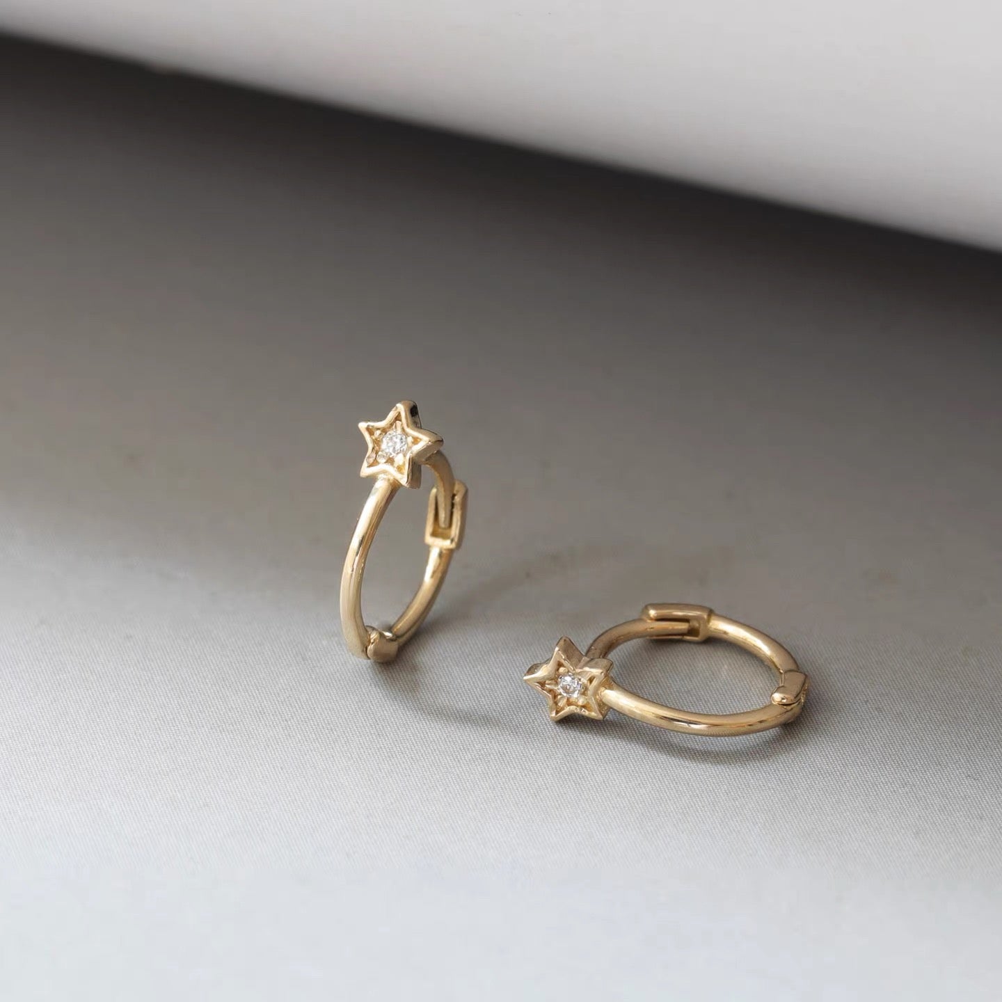 Star Motif Huggie Hoops