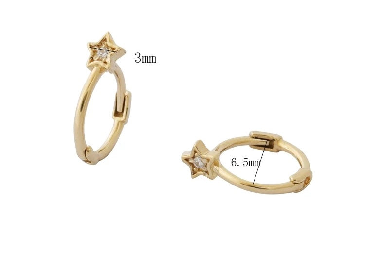 Star Motif Huggie Hoops