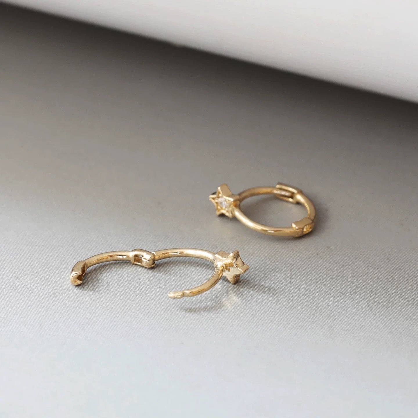 Star Motif Huggie Hoops