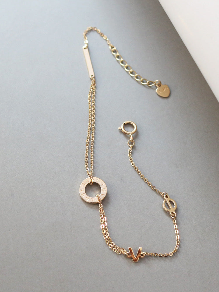 L.O.V.E Ring Chain Bracelet