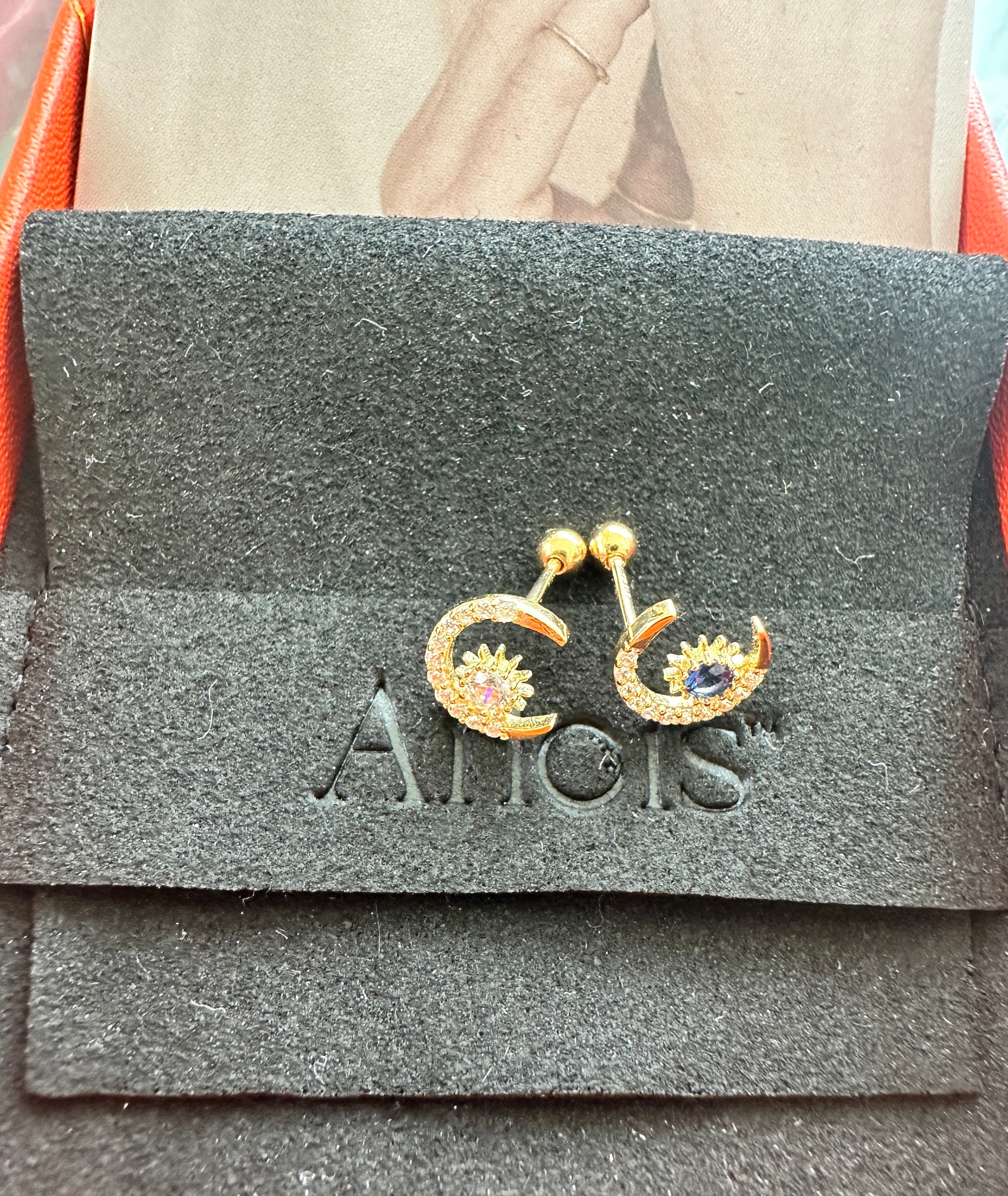 Asymmetric Celestial Stud Earrings