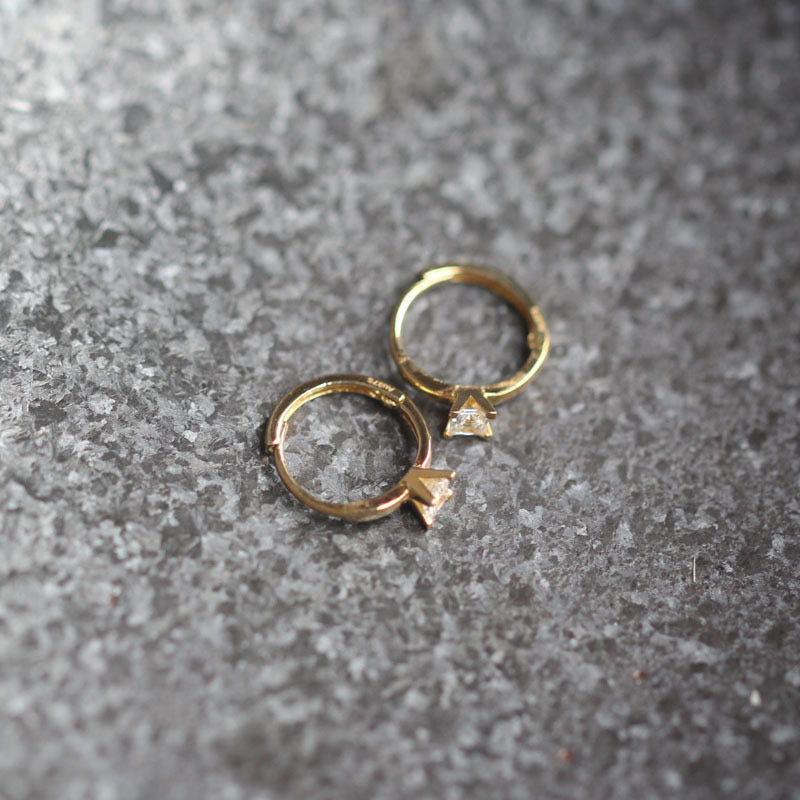 Asscher Cut Huggie Hoops