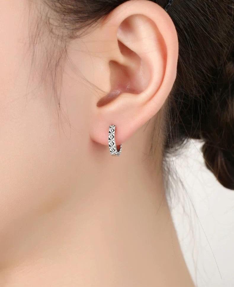 Spiral Mirror Cut Hoop Earrings