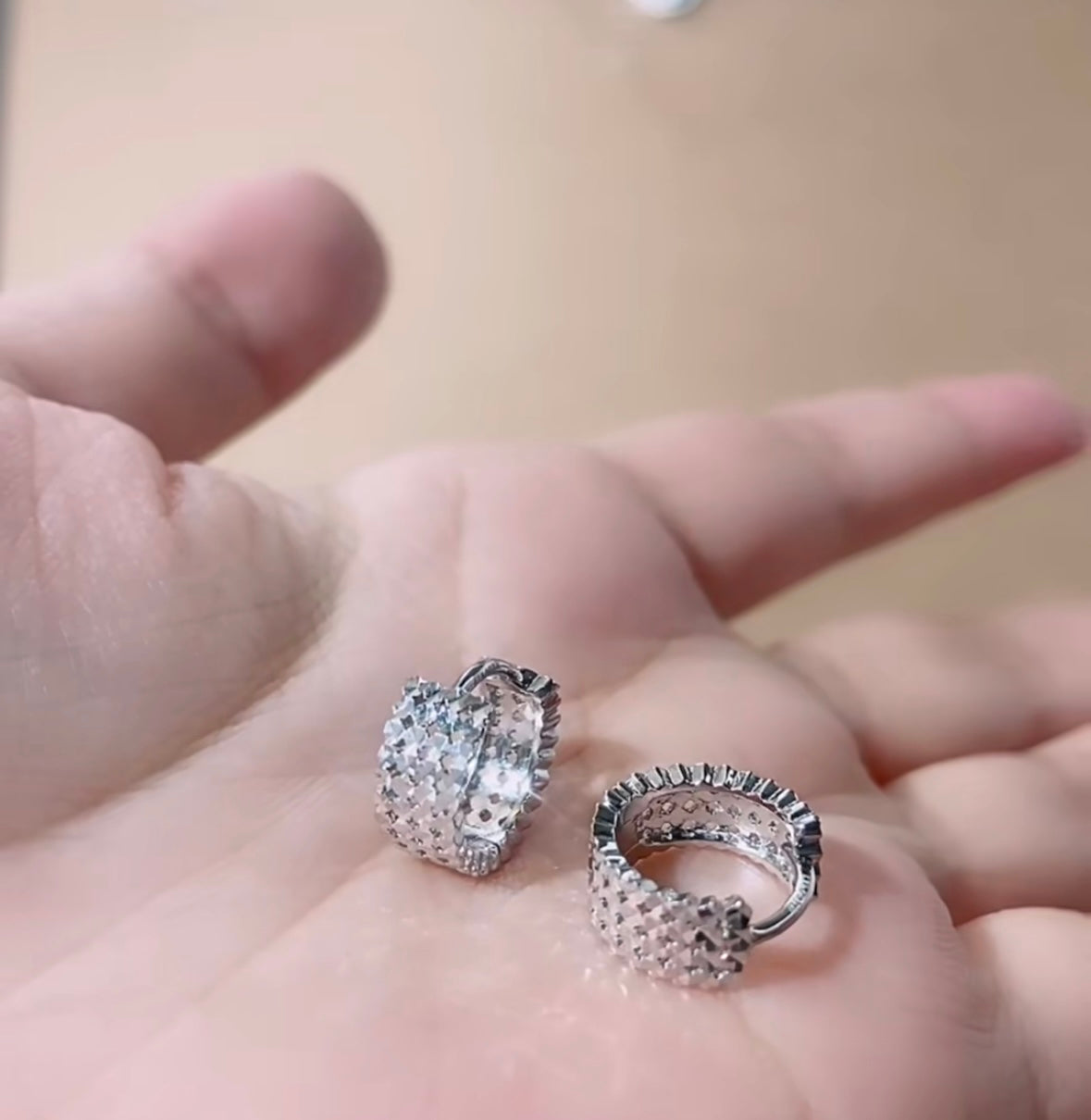 Wide Band Spiral Mirror Cut Hoop Earrings