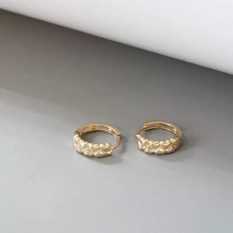 Plaited Hearts Huggie Hoops