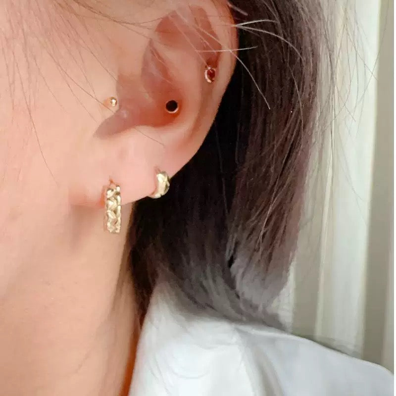 Plaited Hearts Huggie Hoops