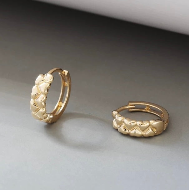 Plaited Hearts Huggie Hoops