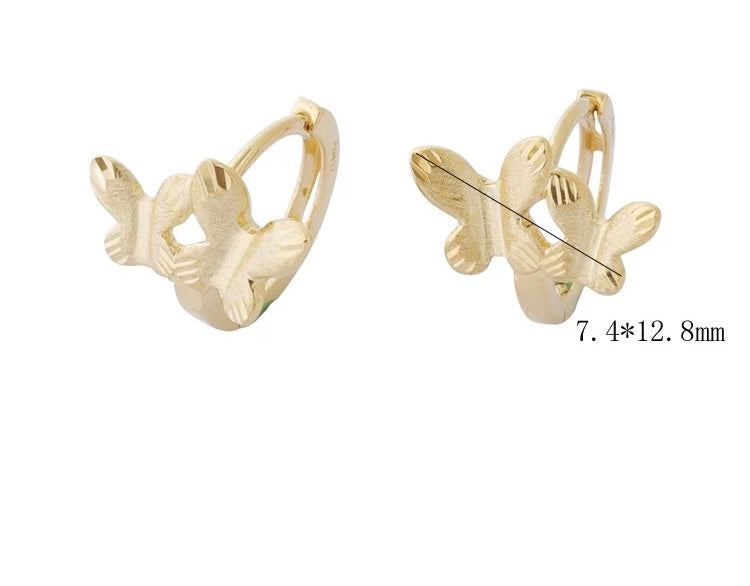 Twin Butterflies Huggie Hoops
