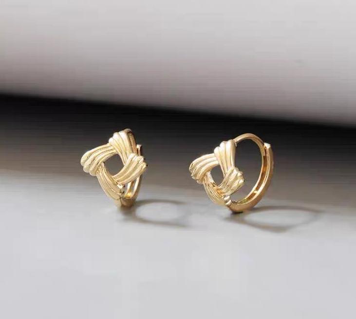 Square Strokes Huggie Hoops