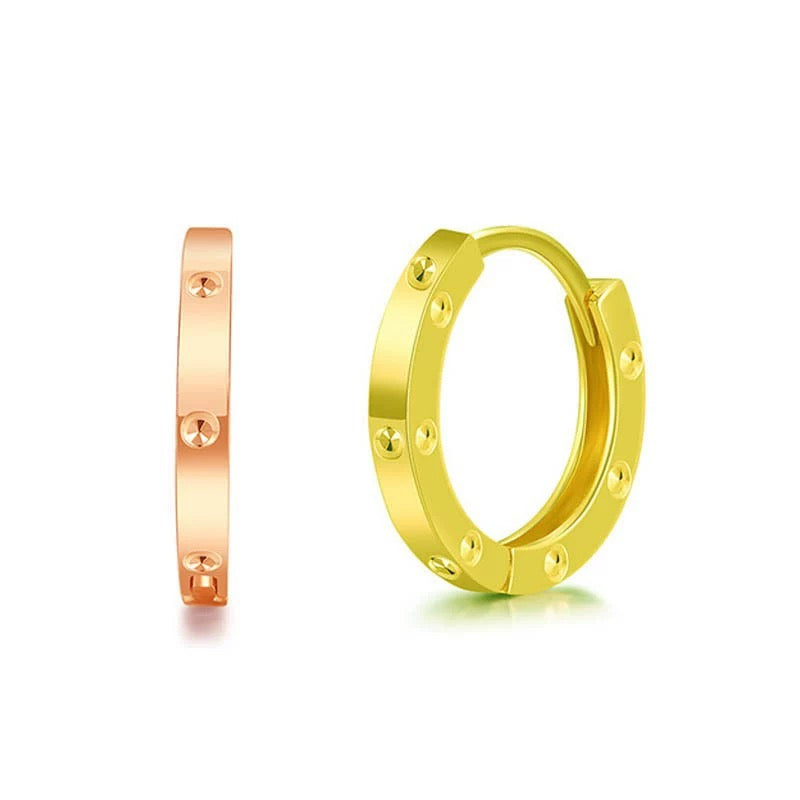 Pin Stamp Huggie Hoops