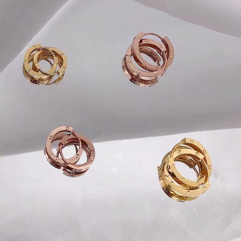 Pin Stamp Huggie Hoops