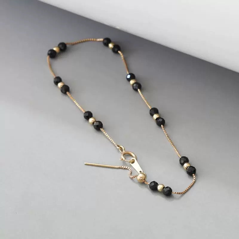 Trio Bead Box Chain Bracelet