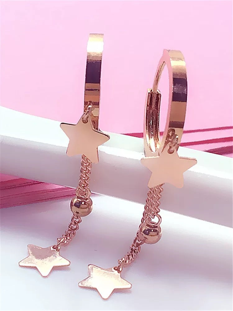 Tassel Stars Huggie Hoops
